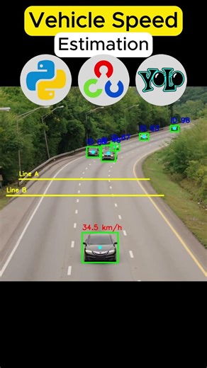 🚗 Real-Time Vehicle Speed Estimation using YOLO 11 & OpenCV #computervision #automobile