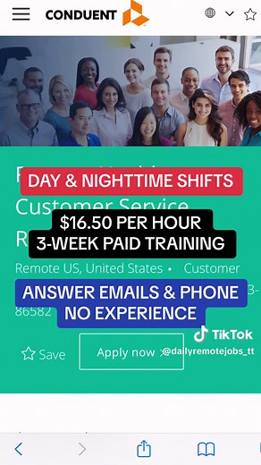 Today’s work from home job is with Conduent. In this role, you will assist customers via email and phone. This is a full-time U.S. remote position. Day and nighttime shifts are available. No experience is needed. No college degree is required. Equipment will be provided.Also, a paid 3-week virtual training class will be offered. The hourly rate for this position is $16.50 per hour. Instructions to apply are in the video. #remotework #workfromhome #remotejobs #workfromhomejobs2023 #remotejobs2023