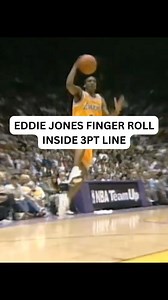 Eddie Jones pulled off one of the most unique finishes you’ll ever see: a finger roll layup launched just inside the three-point line on the right side of the court. Most players wouldn’t even attempt a layup from that distance, but Jones made it work because of his stride length, body control, and elite touch. By taking off early, he avoided rim protectors, using his long extension to glide through the lane and softly roll the ball off his hands, hitting nothing but net. #basketball #throwbackh