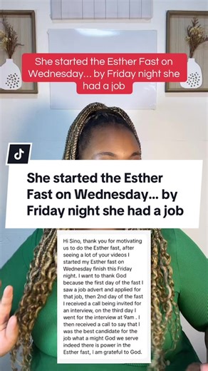 Esther Fast Leads to Job Breakthrough in Just Days