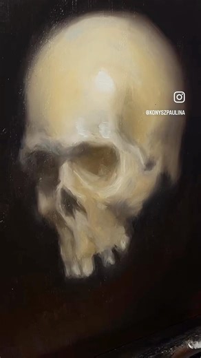 2h Oil Painting Skull Study - alla prima realistic process