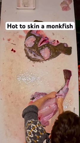 How to skin a monkfish #fishing #spearfishing
