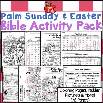 Palm Sunday & Easter Bible Activities | Holy Week Worksheets for Kids | Coloring