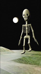 Cartoon skeleton walk