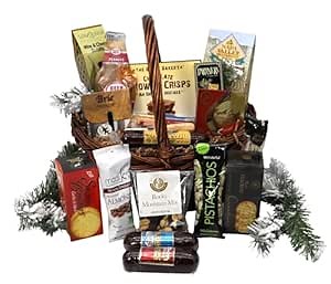 Gift Basket Village: The Cut Above Gift Basket - Gourmet Cheese, Sausage, Nuts & Snacks, Includes Cheese Spreader