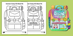 Summer Camp All About Me Worksheet