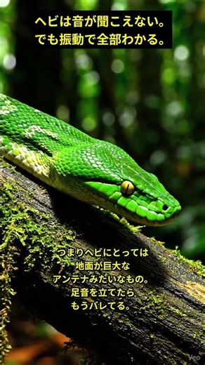 👂耳がないのに全部バレてる!? ヘビは体で"聴く"生き物 #shorts #ヘビ #爬虫類 #動物雑学 #雑学