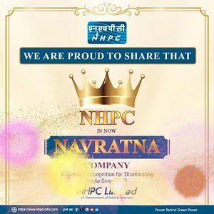 We are proud to share that #NHPC is now Navratna company #navratnastatus #navratnacompany #proudmoment #nhpc #renewableenergy #sustainability Manohar Lal Shripad Naik Department of Public Enterprises, Ministry of Finance, Government of India Ministry of Power, Government of India Press Information Bureau - PIB, Government of India PIB in Sikkim | NHPC Limited