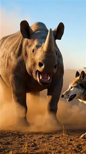 Mother Rhino Saves Her Baby #wildlifeentertainment