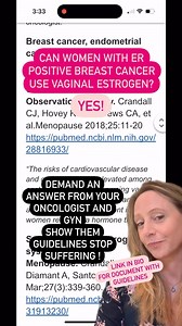 Er positive OR negative breast cancer patients CAN use vaginal estrogen. It’s safe . We have guidelines. The needless suffering of survivors MUST END! If you are on an aromataste inhibitor you can use it ! Tamoxifen -yes! And NO a vaginal moisturizer does NOT replace vaginal estrogen and CAN be used with or without it BUT I see FAR too many women being told they must first fail a course of vaginal moisturizer… that is not true. #menopausespecialist #breastcancersurvivor #gsm #vaginalestrogen #pr
