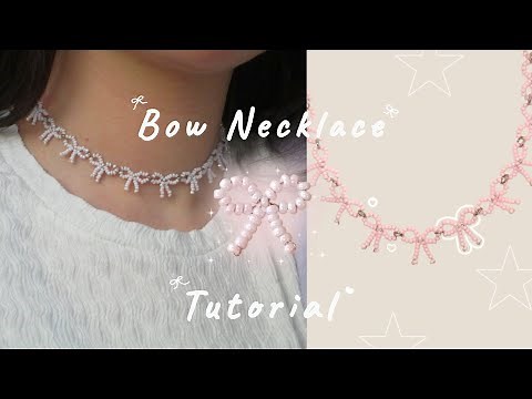 How to Make a Beaded Bow Choker Necklace ⋆ ˚｡⋆୨୧˚⋆ ˚｡ | Easy beginner friendly DIY Necklace Tutorial
