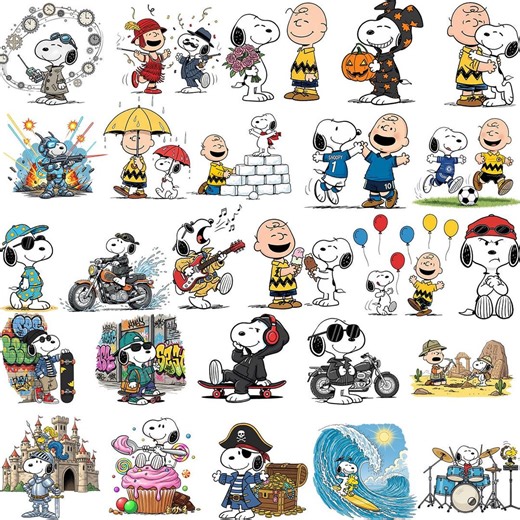 90  Snoopy Dog Png Bundle, Snoopyy, Charliee Brown Svg, Clipart, Cricut, Silhouette, Comic Dog Inspired Clipart Digital Download - Etsy