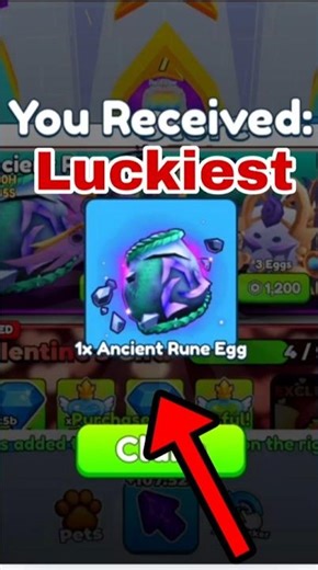 Luckiest Ancient Rune Egg in Tap Simulator