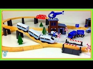 Trains for children video Playing with trains for kids toy trains video train like brio wooden train