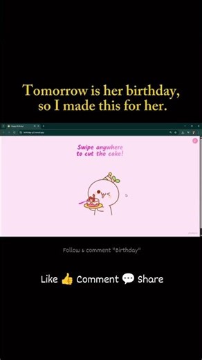 Birthday project🎉✨ #birthdays #happybirthday #programming #html #fyp #foryou #computerscience #reels