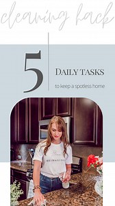 What house cleaning should be done daily? 🤔 Here are 5 daily cleaning tasks that I do to maintain a clean home & prolong the time between deep cleans! ✨ 1. Declutter & Put Items Where They Belong: 😉 Did you know that 40% of your cleaning time is just decluttering? Crazy right?! I learned that from my darling friend @keepitsimplesparkles (https://www.instagram.com/keepitsimplesparkles/) ! 😍 So picking up the items and putting them away daily will reduce your cleaning time later! Staying on top