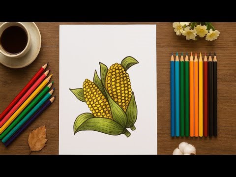 🌽 Drawing Corn | Easy & Fun Step by Step Tutorial 🎨