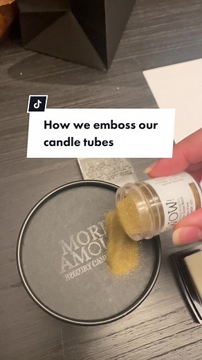 How we emboss our candle tubes 😊 #blackandgolddecor #shippingorders #candlebusiness #packingorders #candles #candleshop #shopblack #shopblackbusiness #ShopBlackBusinesses #blackownedcandles #blackownedcandleshop #candleaddict #luxurycandles