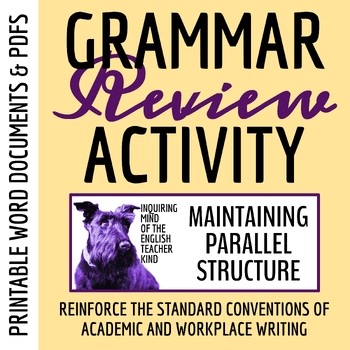 Grammar Worksheet on Parallelism | Gerund, Infinitive, and Prepositional Phrases