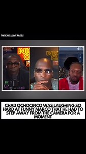 2K views · 49K reactions | #ChadOchocinco was laughing so hard at #FunnyMarco that he had to step away from the camera for a moment. (: Night Cap) | The Exclusive Press | Facebook