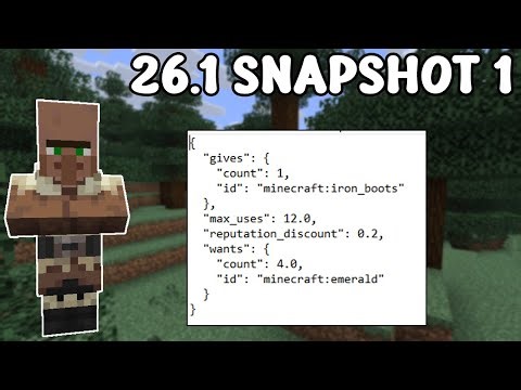 FIRST Snapshot for 2026 - 26.1 Snapshot 1 | Data-driven Villager Trades & New Command