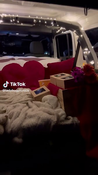 Jeep Wrangler Outdoor Movie Date Night Picnic Setup