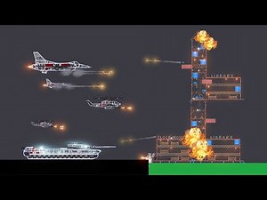 F-16 / Land Cruiser P.1000 Ratte and Helicopters ATTACKS in People Playground