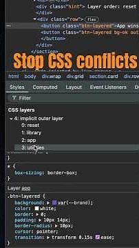 Stop CSS conflicts with CSS @layer #shorts #csstricks