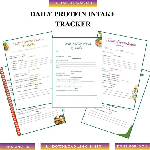 Daily Protein Intake Tracker (PDF, PNG) – Muscle Growth Nutrition Log - Etsy