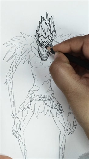Ryuk anime drawing | Anime drawing #anime #animeart #ryuk #diy #tutorial #shorts