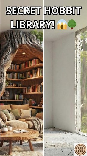 I Built a SECRET Hobbit Library Inside My House! 😱🌳 DIY Transformation