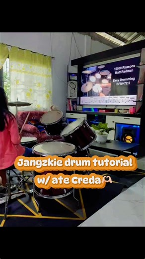 Jangz Drum tutorial with ate Creda🫶🏻❤️sorry kumi na amoang cymbals wapa kapalit😁😅 #drummer #drummergirl #drumlessonsforkids #drumtutorial | Jam'z Heart