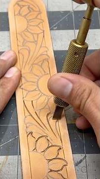 🌻Carving a Sunflower Belt Pattern in Leather🌻