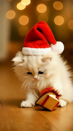 Cute Christmas Kitten Magic Moment | Holiday Animation #cute #cutecatn #christmas #christmasgifts