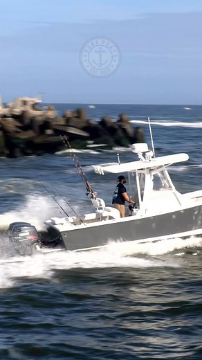 Racing out of a choppy Manasquan inlet! . . . #manasquaninlet #fishing #boats #boatday #jerseyshore #fishingboats #centerconsolesonly #centerconsoleboats #regulater #boatlife #boat #boattrip #shoreboats | Shore Boats