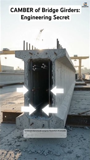 Camber of Bridge Girders: Engineering Secret | Why Concrete Beams Curve Upward #bridgeconstruction