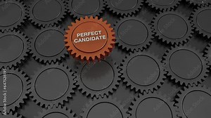 Metallic Cog Wheel Gear Concept of Open Position and Perfect Candidate - 4K Stock Video