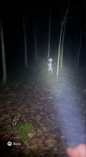 Crazy and creepy gray Alien encounter in the woods... 😰👽😱
