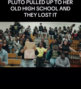 Pluto Surprises Fans at Atlanta High School