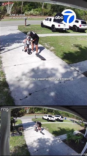 Toddler tries (and fails) to replicate dad's skateboard trick