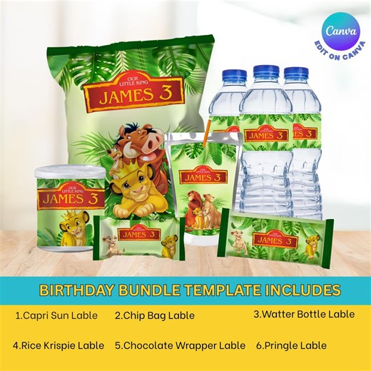 Lion King Birthday Party Packages: Printable Party Favors (digital File Only) - Etsy