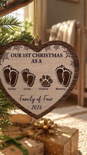 Our 1st Christmas - Personalized Freeshape 2-Layered Wood Ornament