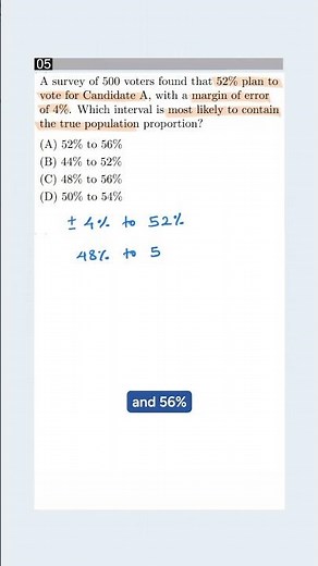 SAT Margin of Error Explained: Confidence Interval for Surveys! #satexam #shorts #sat2026
