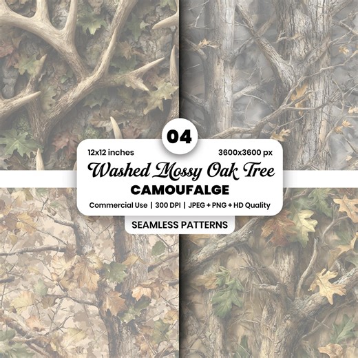 Washed Mossy Oak Camouflage Seamless Pattern, Woodland Tree Bark Design, Hunting Design (JPEG & PNG Digital Download), Duck Hunting Camo - Etsy