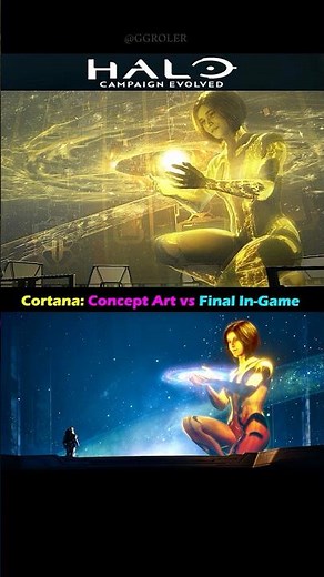 Cortana Concept Art vs Final In Game 💙 Halo Campaign Evolved