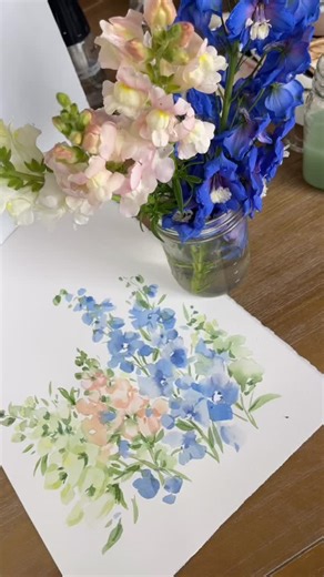 467 reactions · 8 comments | This spring I tried something new.. I started snapdragons from seed indoors with a grow light. I planted them in March and they are blooming now! I bough the tall cutting flower variety and bought rainbow colors. These are the perfect cottage flowers and they are fun to paint in watercolor. #floralpainting #looseflorals #watercolorflowers | Katrina Pete Studio | Facebook