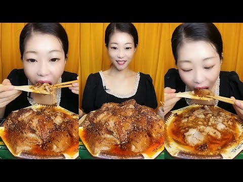 Asmr Chinese Food Mukbang Eating Show, eats pork fat