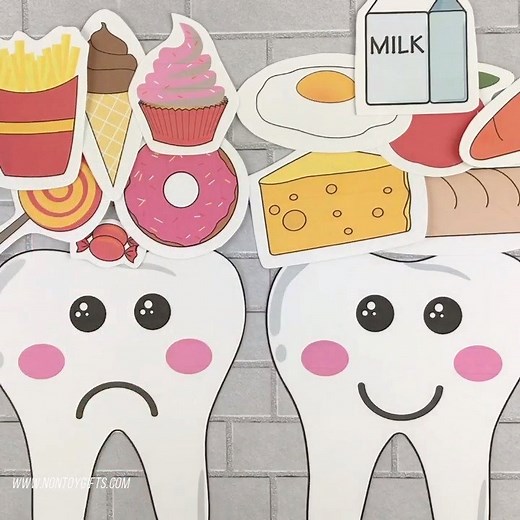 Happy tooth sad tooth sorting activity: https://nontoygifts.com/happy-tooth-sad-tooth/ | Easy kids crafts and activities - Non-Toy Gifts