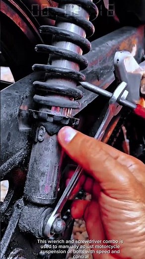 Handy Motorcycle Tools: Wrench & Screwdriver for Suspension Work