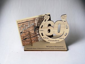 60 Geburtstag Geldgeschenk aus Holz – Gutscheinverpackung personalisierbar - Etsy.de
